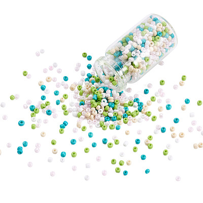Opaque Glass Round Seed Beads GLAA-TAC0025-07A-03-1