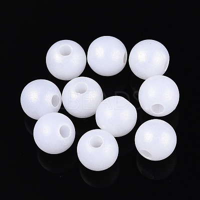 Rubberized Style Rainbow Opaque Acrylic Beads MACR-T010-6mm-08-01-1