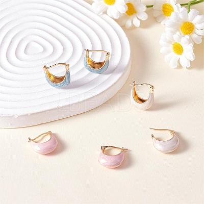 Enamel Arch Hoop Earrings JE1109C-1