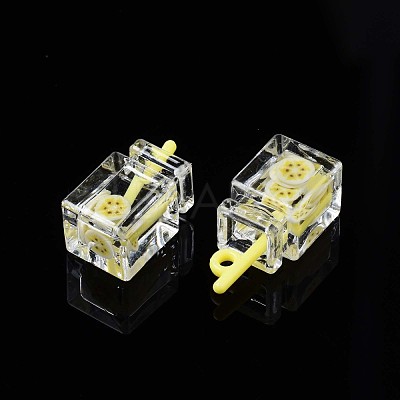 Imitation Drink Resin Pendants CRES-S359-32-1