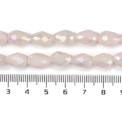 Opaque Solid Color Electroplate Glass Beads Strands EGLA-N013-P4mm-B08-1