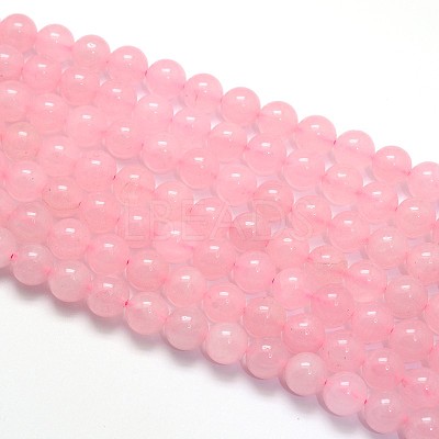 Natural Rose Quartz Round Beads Strands G-O047-04-10mm-1