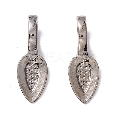Tibetan Style Alloy Glue-on Flat Pad Bails TIBEP-AB3348Y-B-1