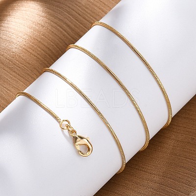 Long-Lasting Plated Brass Snake Chain Necklaces NJEW-K112-04G-NF-1