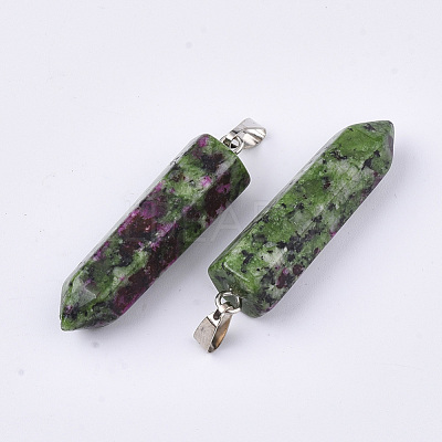 Natural Ruby in Zoisite Point Pendants G-R220-34K-1