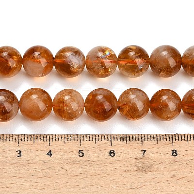 Hearted Natural Citrine Beads Strands GG-T002-A02-10mm-1