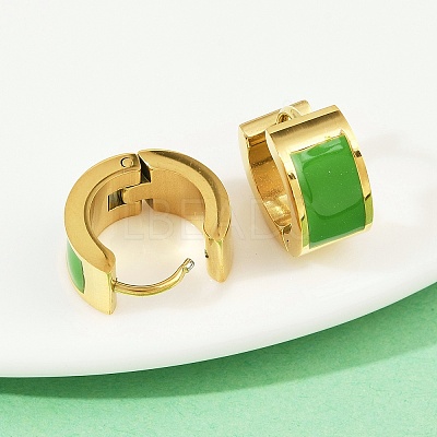 304 Stainless Steel Enamel Hoop Earrings EJEW-K268-20G-02-1