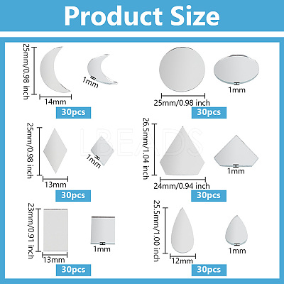 180Pcs 6 Styles  Glass Mosaic Pieces DIY-OC0012-32-1