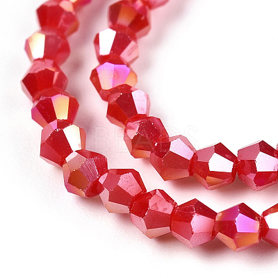 Opaque Solid Color Electroplate Glass Beads Strands EGLA-A039-P2mm-B02-1
