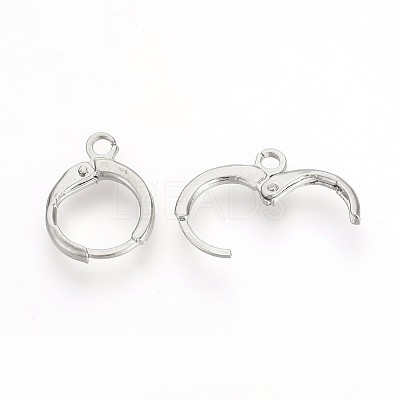 Brass Huggie Hoop Earring Findings X-KK-R071-08P-1