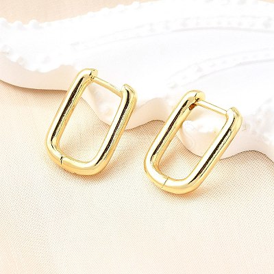 Brass Huggie Hoop Earrings X-EJEW-F245-04G-A-1
