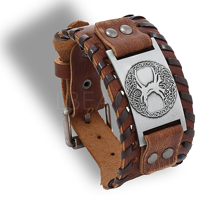1Pc Imitation Leather Braided Bracelets BJEW-CL0001-08-1