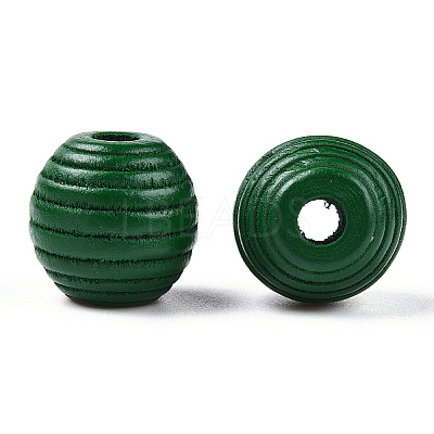 Painted Natural Wood Beehive Beads WOOD-S049-04B-04-1