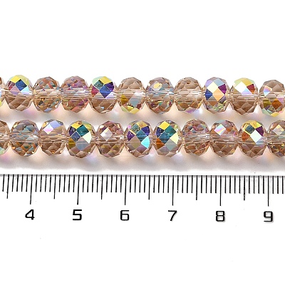 AB Color Plated Transparent Electroplate Beads Strands EGLA-H104-06F-1