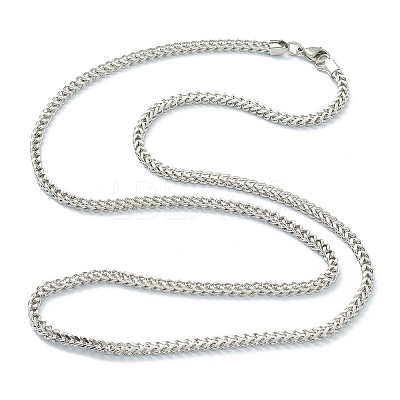 Non-Tarnish 304 Stainless Steel Wheat Chain Necklaces NJEW-I245-08C-P-1