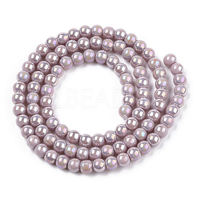 Electroplate Opaque Glass Beads Strands X-GLAA-T032-P4mm-AB07-1