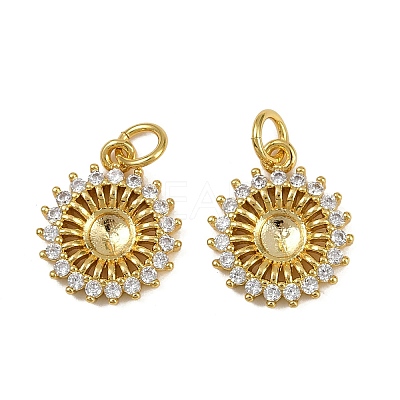 Brass Micro Pave Cubic Zirconia Pendants KK-I358-027G-1