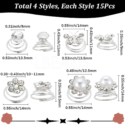 Spiral Hair Pin Coil Iron Hair Accessories OHAR-SP0001-12B-1