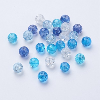 Baking Paint Crackle Glass Beads DGLA-X0006-8mm-11-1