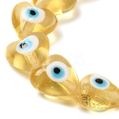 Heart Evil Eye Lampwork Bead Strands LAMP-R119-06-1