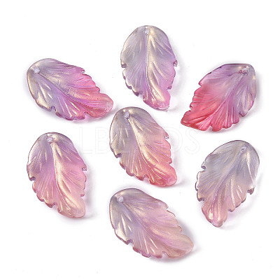 Handmade Transparent Czech Lampwork Pendants LAMP-YW0001-15B-1