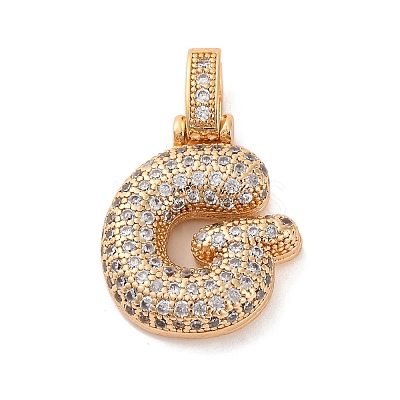 Brass Micro Pave Cubic Zirconia Pendants KK-C076-29G-G01-1