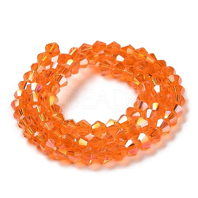 Transparent Electroplate Glass Beads Strands EGLA-A039-T6mm-B11-1