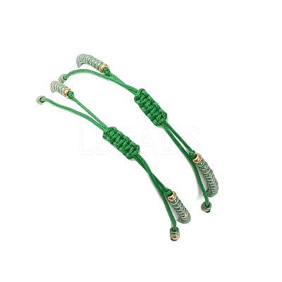 2Pcs Natural Green Aventurine & Glass Seed Beads Braided Bead Bracelets for Women BJEW-MZ00247-05-1