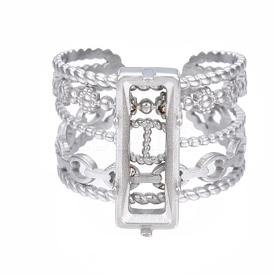 Non-Tarnish 304 Stainless Steel Open Cuff Ring Findings STAS-T060-04P-1