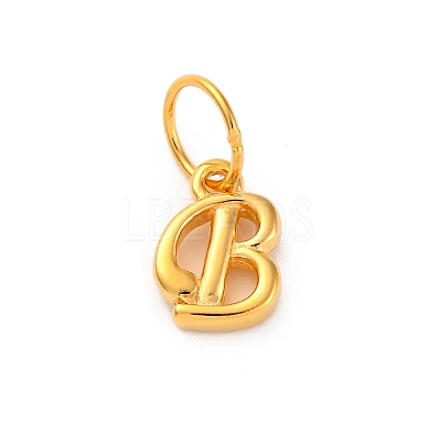 925 Sterling Silver Letter Charms with Jump Rings STER-R008-01G-B-1