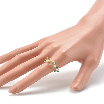 Imitate Austrian Crystal Bicone Glass Beaded Finger Rings X1-RJEW-TA00003-02-1