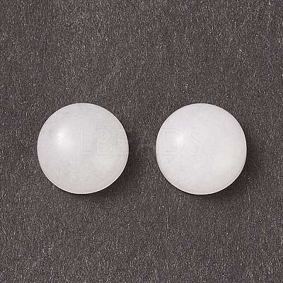 Natural White Jade Cabochons G-P393-R69-8MM-1