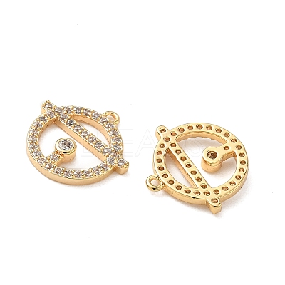 Brass Micro Pave Clear Cubic Zirconia Charms KK-B160-02G-1