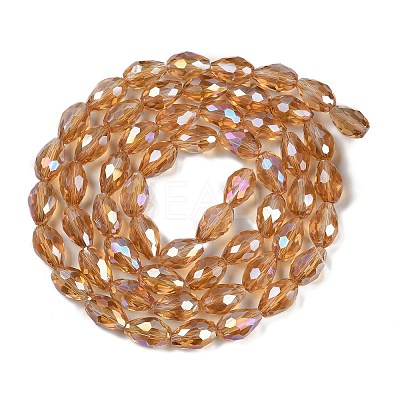 Transparent Electroplate Glass Beads Strands EGLA-N013-T4mm-B21-1
