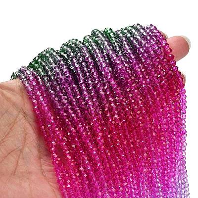 Transparent Painted Glass Beads Strands X1-DGLA-A034-T4mm-A06-1