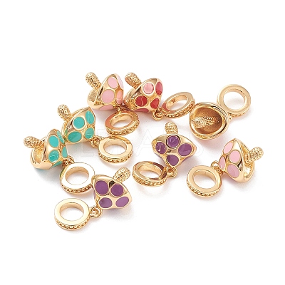 Brass Enamel European Dangle Charms MPDL-P005-23G-1