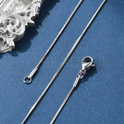 Tarnish Resistant 304 Stainless Steel Snake Chains Necklaces STAS-F094-24P-1