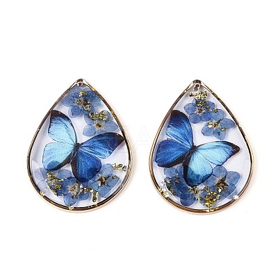 Transparent Epoxy Resin Pendants RESI-T059-20D-1