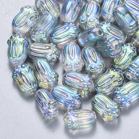 Transparent Spray Painted Glass Beads GLAA-S190-004B-02-1