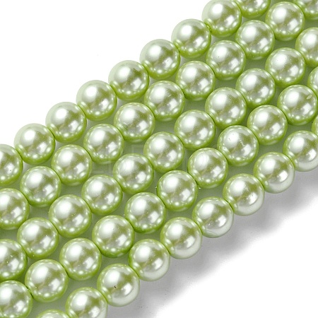 Eco-Friendly Dyed  Glass Pearl Round Bead Strands HY-A002-8mm-RB065-1