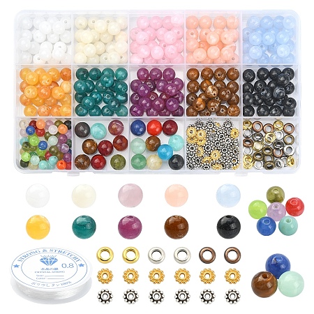 DIY Imitation Gemstone Stretch Bracelet Making Kit DIY-FS0003-03-1