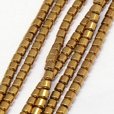 Electroplate Non-magnetic Synthetic Hematite Beads Strands G-J163-3x3mm-04-1