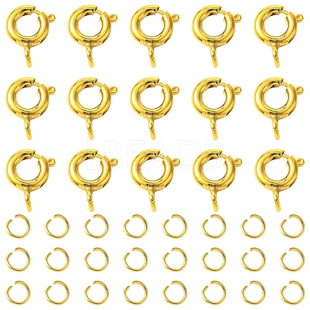 Brass Spring Ring Clasps KK-FS0001-50G-1