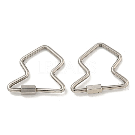 Non-Tarnish 304 Stainless Steel Screw Carabiner Lock Charms STAS-C092-05F-P-1