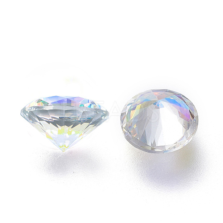 Cubic Zirconia Pointed Back Cabochons ZIRC-H108-11A-001AB-1