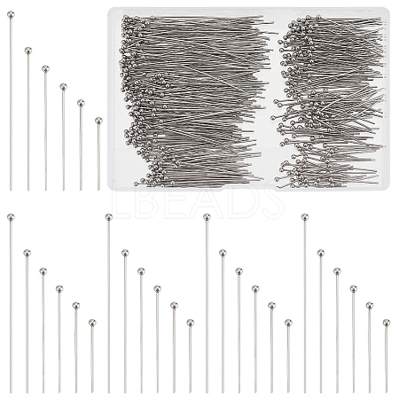   600Pcs 6 Styles 304 Stainless Steel Ball Head Pins STAS-PH0005-49-1