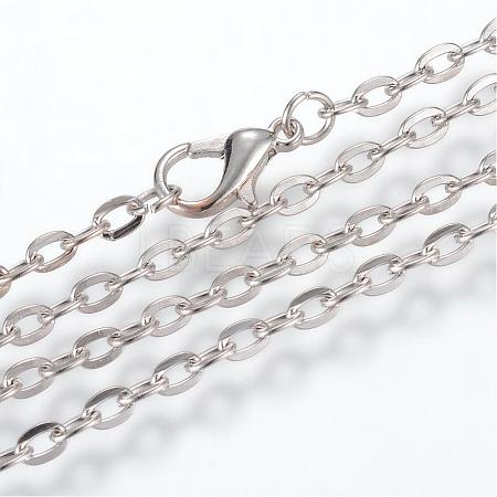 Iron Cable Chains Necklace Making MAK-R013-45cm-P-1