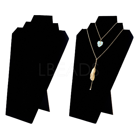 Bust Velvet Cover with Cardboard Paper Necklace Display Stands NDIS-WH0010-15-1