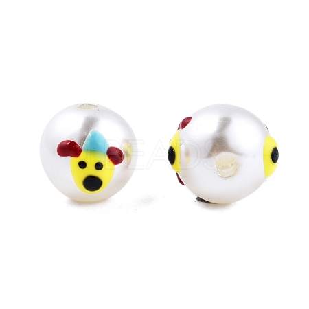 Animal Opaque ABS Plastic Imitation Pearl Enamel Beads KY-G020-03A-1