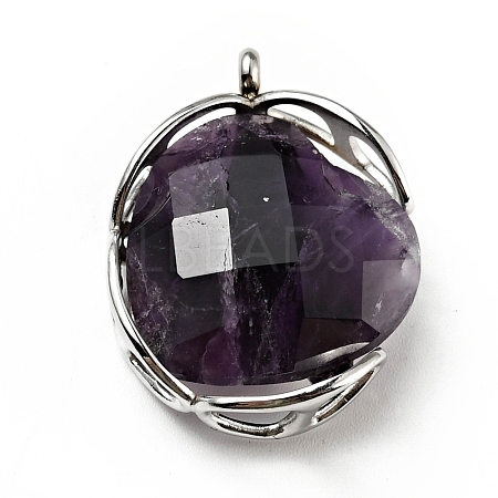 Natural Amethyst Pendants G-D473-10P-1